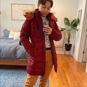 NOIZE Cranberry Red Women's Vegan Winter Parka (XS)